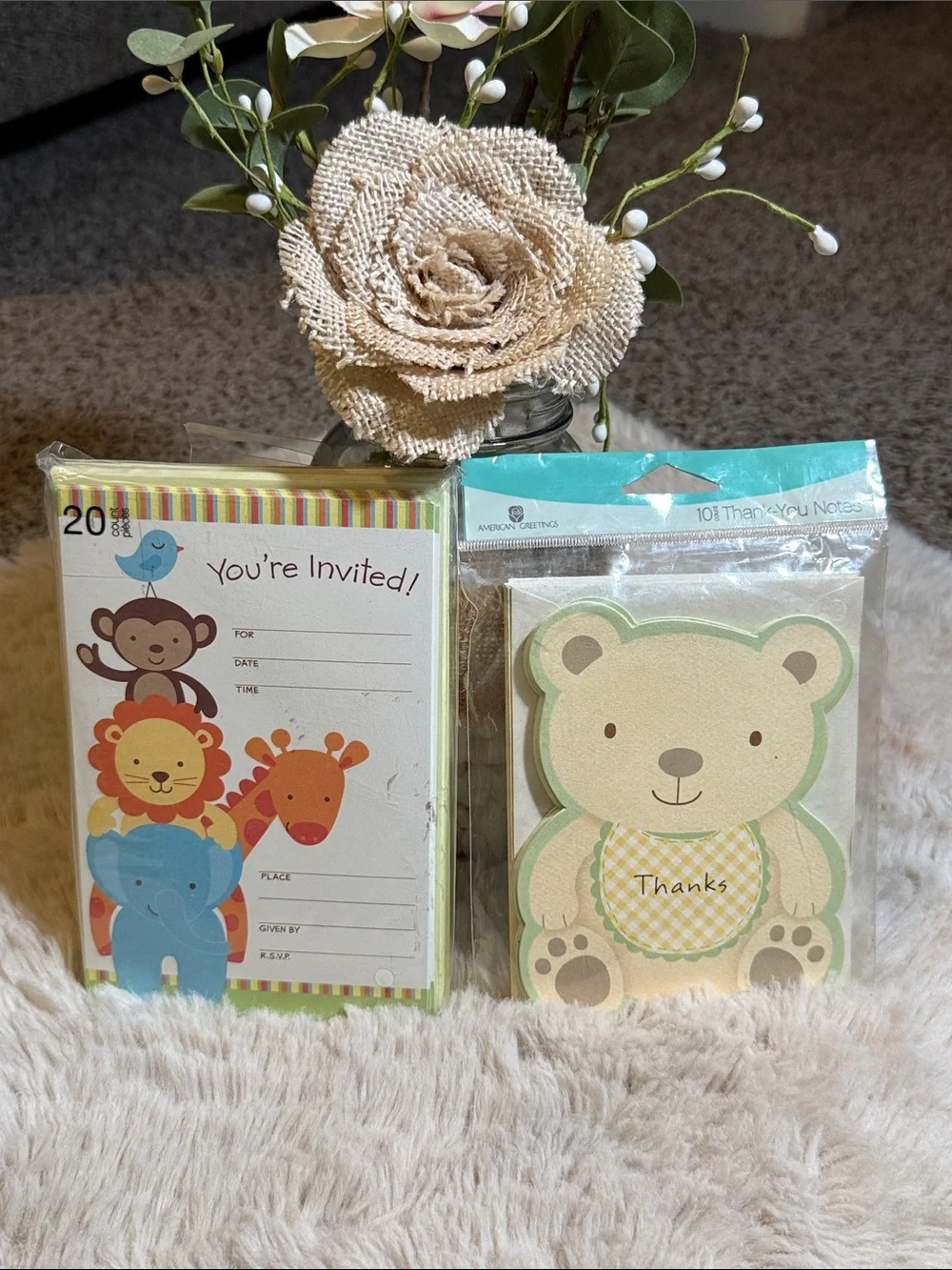 ✨American Greeting-Cute Animal Baby Shower Invitations and Bear Thank-You Cards✨